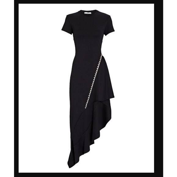 AREA Crystal-Embellished Asymmetrical Midi Dress Size Small NEW $595 - Picture 1 of 8